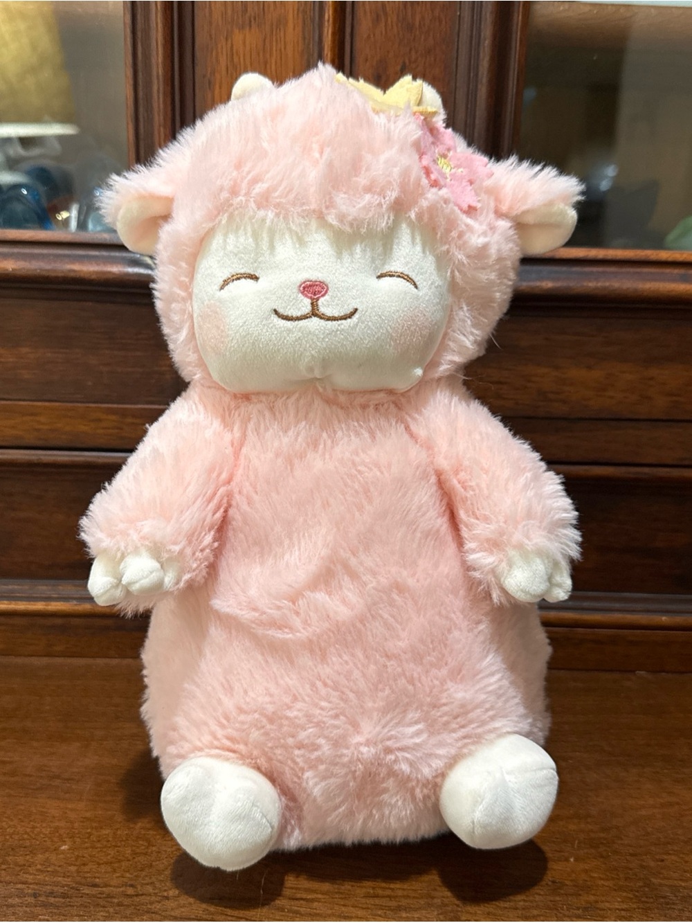 Miniso Lamb Baa Series Sakura Lamb Pink W/Flowers Plush Stuffed Animal Toy
